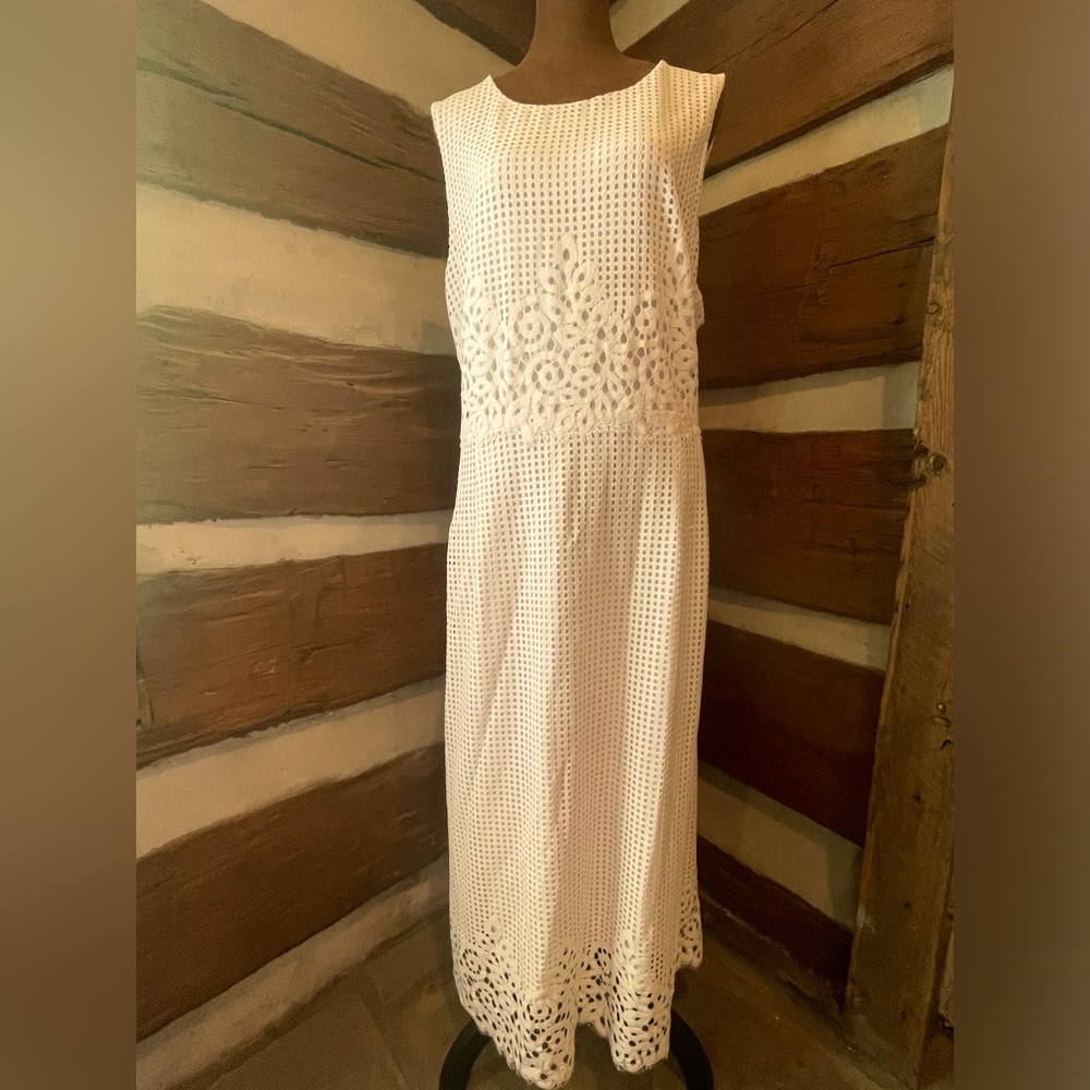 Alfani White Floral Midi Dress